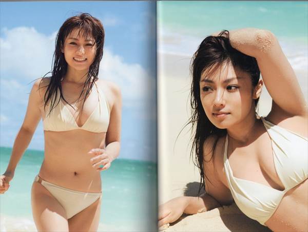 深田恭子のビキニ水着、ブラチラ、パンチラ、胸の谷間エロ画像