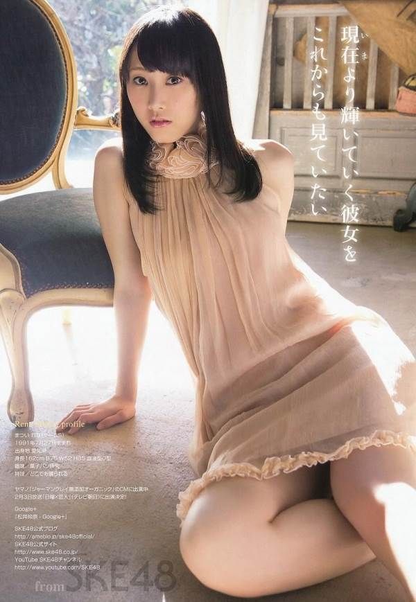 SKE48を卒業する松井玲奈の白いビキニ水着が透けて見えるエロ画像