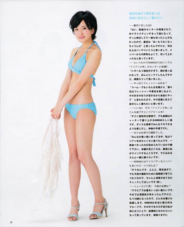 ファンからブルマのプレゼントがあったNMB48須藤凜々花のビキニ水着グラビア画像