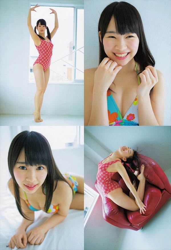 ノーブラ派のAKB48小笠原茉由のビキニ水着画像「ブラをつけ始めるのが遅くて」
