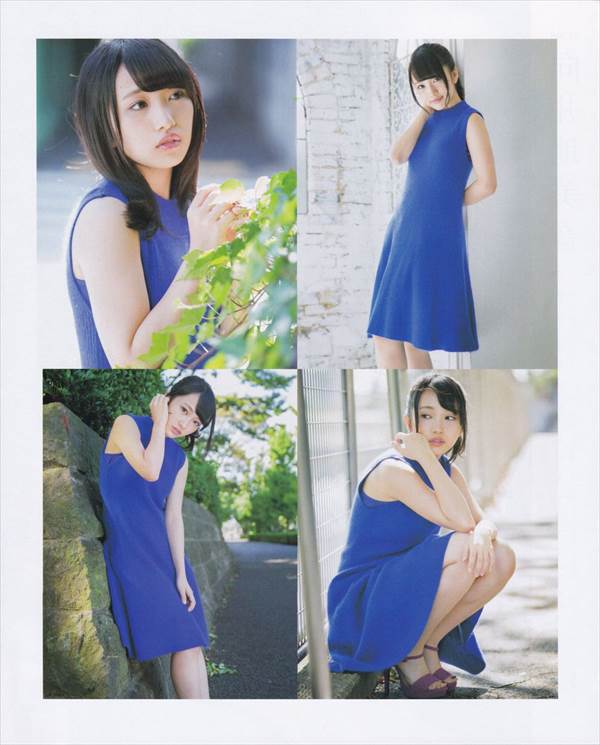 AKB48の白ニーソックスに縞々ビキニ水着画像