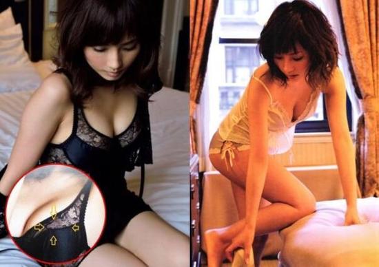 安倍なつみの黒いブラジャー下着姿でDカップおっぱいの谷間エロ画像、写真集「Finの人」